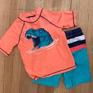 Boys Swim trunks and sun top